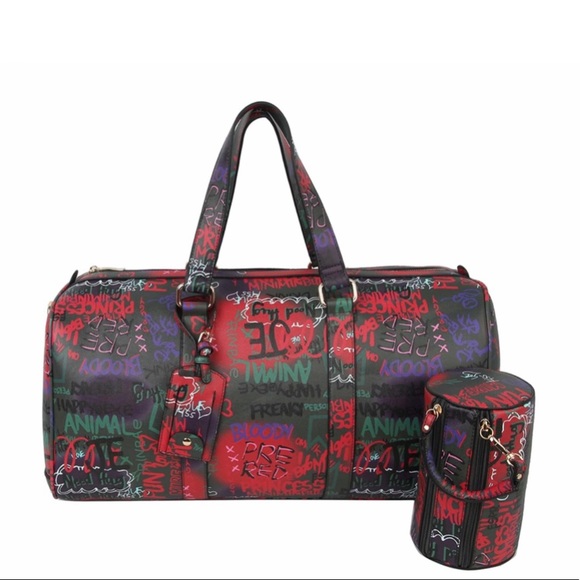 Graffiti design duffle bag set - Picture 3 of 4